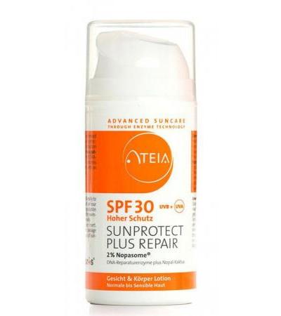 ATEIA® SPF 30 SUNPROTECT PLUS REPAIR, 2% Nopasome® – Gesicht & Körper Lotion, für Normale bis Sensible Haut 100 ml
