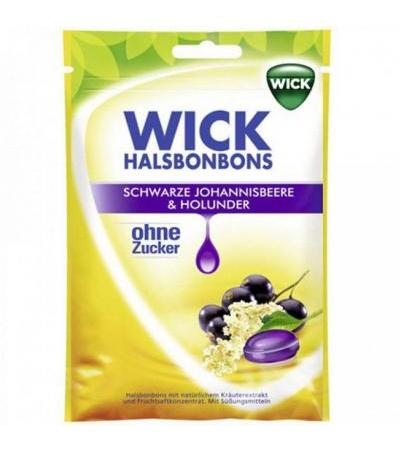 Wick Hustenbonbons Schwarze Johannisbeere und Holunder 72g 72 g